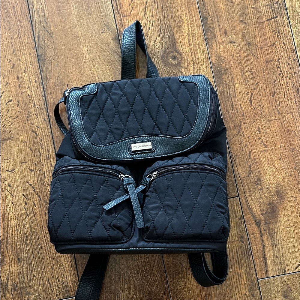 Tyler Rodan Black Quilted Backpack
